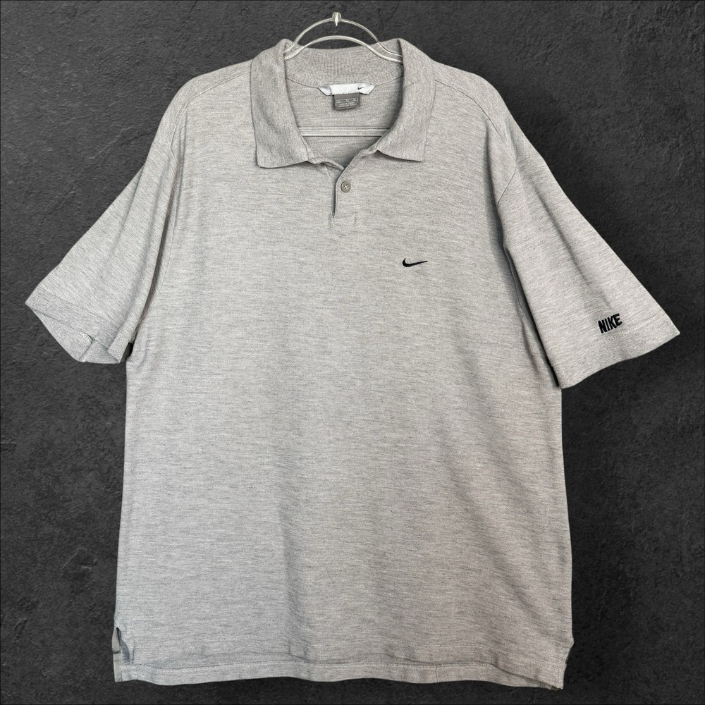 Vtg 90s Y2K Nike Mens XL Travis Scott Mini Swoosh Collared Golf Polo Shirt